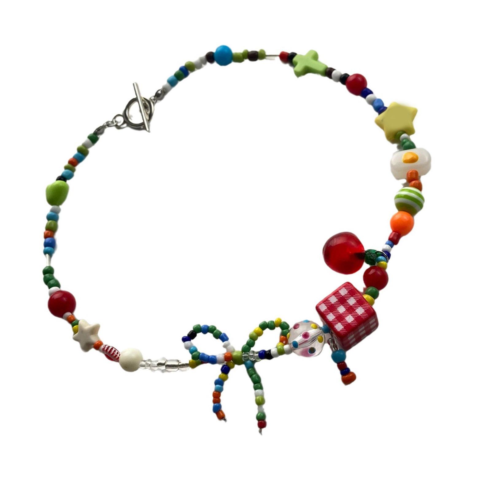 Цветное колье-чокер из бисера, модное акриловое колье-чокер в виде бабочки, украшение для современных молодых женщин