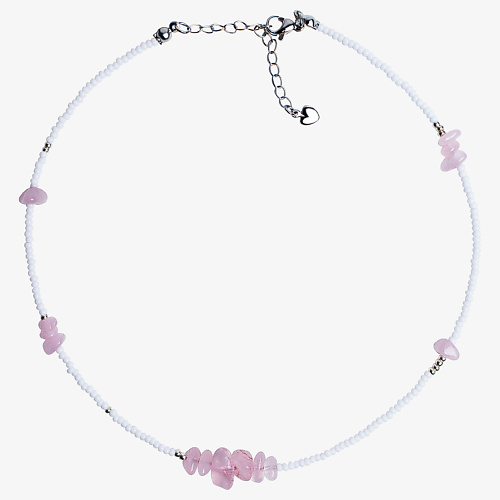 Колье HIGHER-AURA Чокер из бисера с розовым кварцем