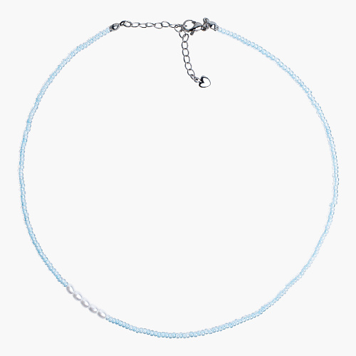 Колье HIGHER-AURA Чокер из голубого бисера с акриловыми бусинами